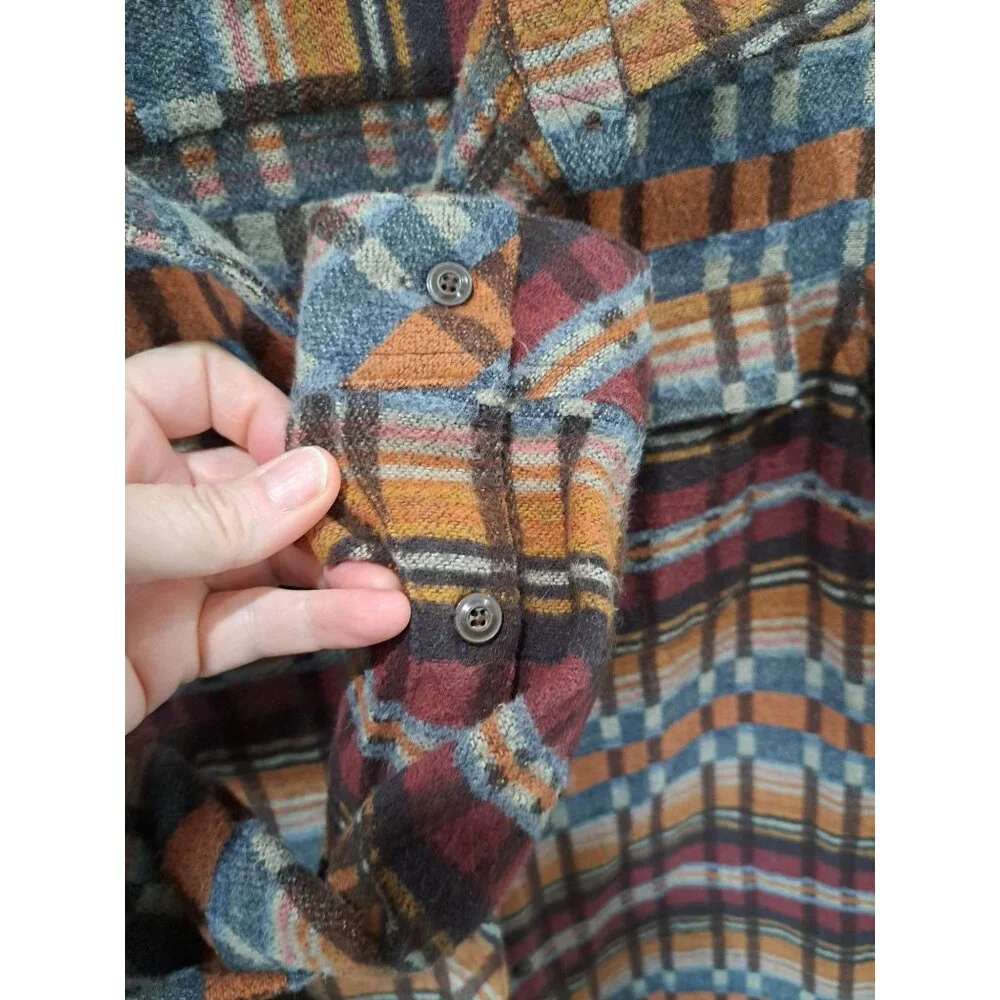 L.L. Bean Signature XS R Multicolor Plaid Button-Up Tunic Shirt Womens Long Slv - Picture 5 of 14